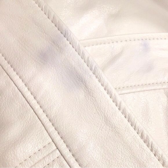 SOLD Ann Taylor White Faux Leather A Line Panel Stitch Midi Skirt NEW - Picture 15 of 15